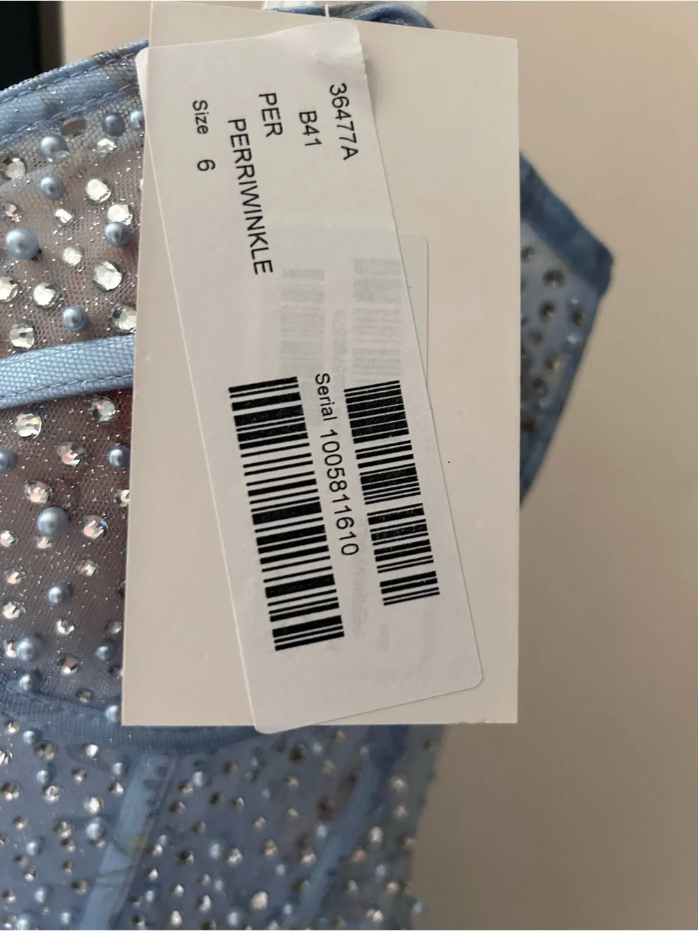 JVN by Jovani Light Blue Beaded Tulle Dress - Picture 6 of 7